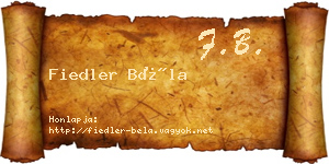 Fiedler Béla névjegykártya
